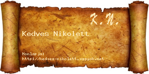 Kedves Nikolett névjegykártya