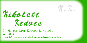nikolett kedves business card